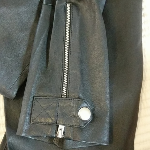 7 For All Mankind Stretch Leather Biker Pants Jean - Picture 4 of 8